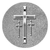 DAROUND 517 SL SH SL Silver 3 Crosses Shimmer Silver Background